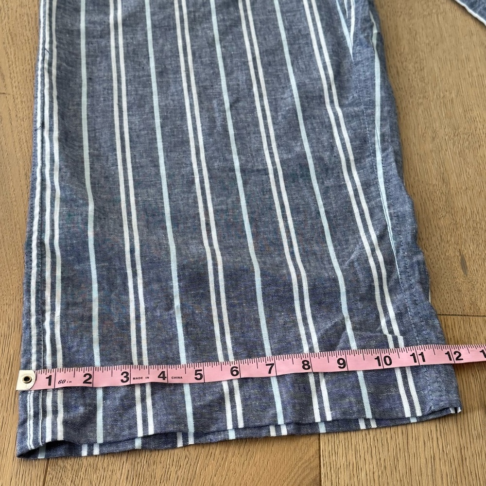 BeachLunchLounge Stripped Cropped Linen Cotton Pants Small - Picture 3 of 6